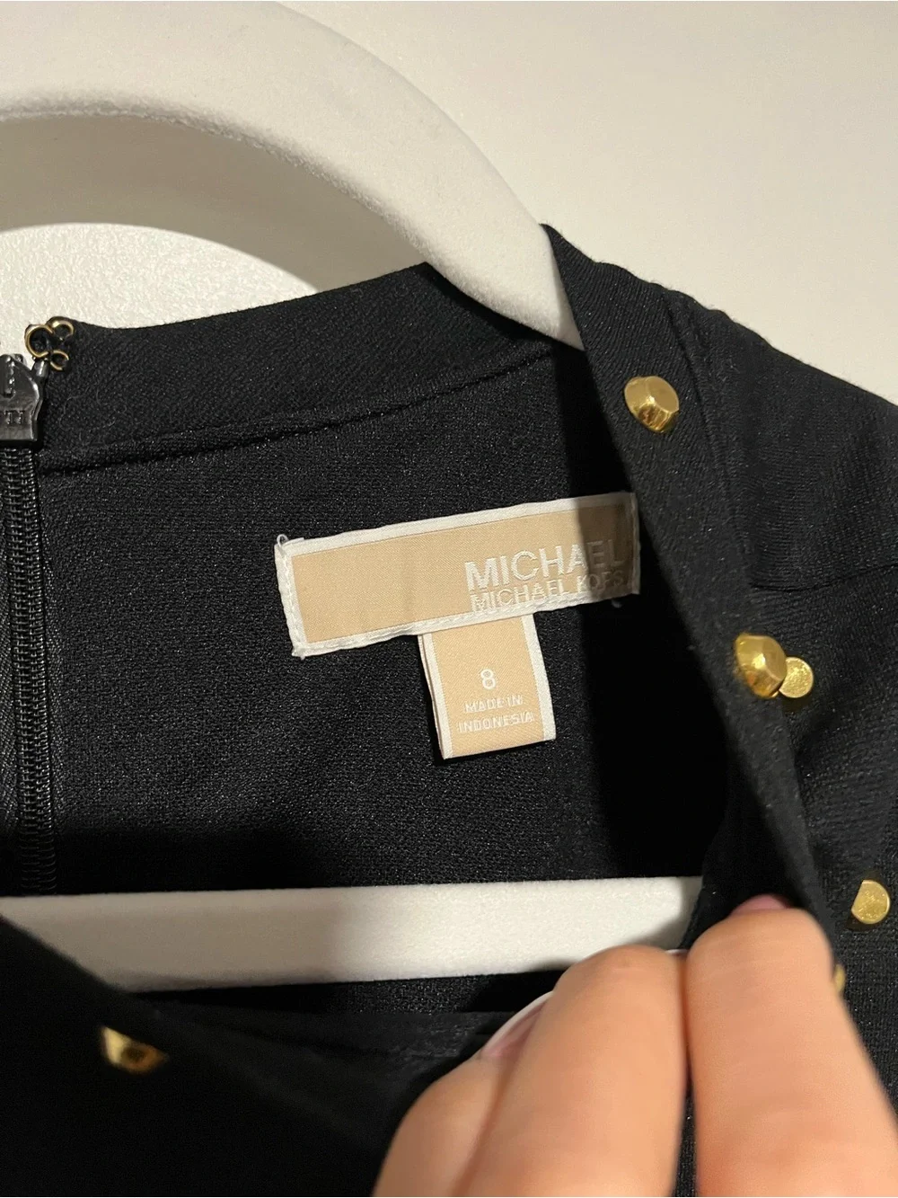 Michael Kors Black Stud-Detail Mini Dress